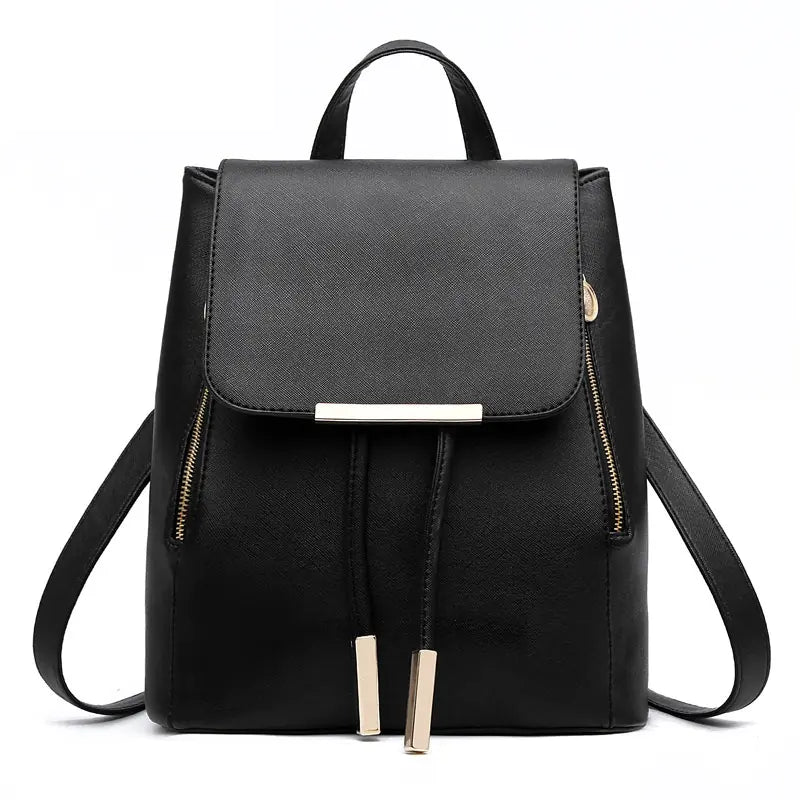 High-Quality PU Leather Backpack for Girls - Large Capacity