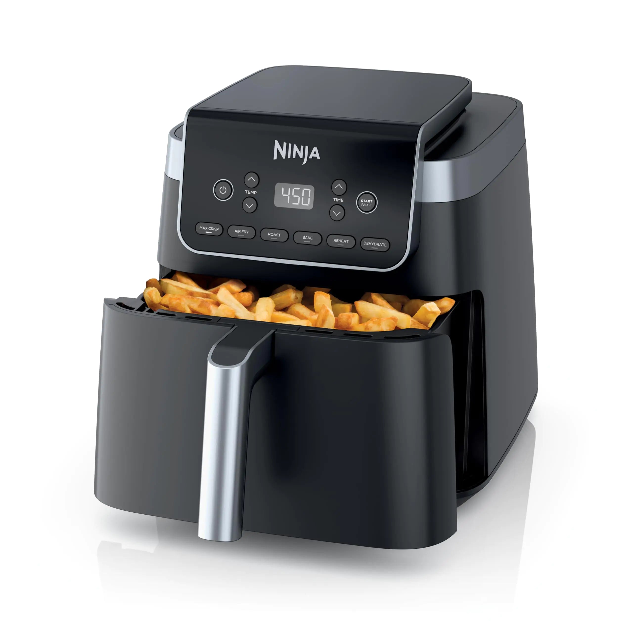 Ninja Air Fryer Pro XL 6-in-1 with 6.5 QT Capacity Max Crisp Air Fry Air Roast Bake Reheat Dehydrate Max Crisp Technology with 450F Nonstick Basket & Crisper Plate Grey AF181