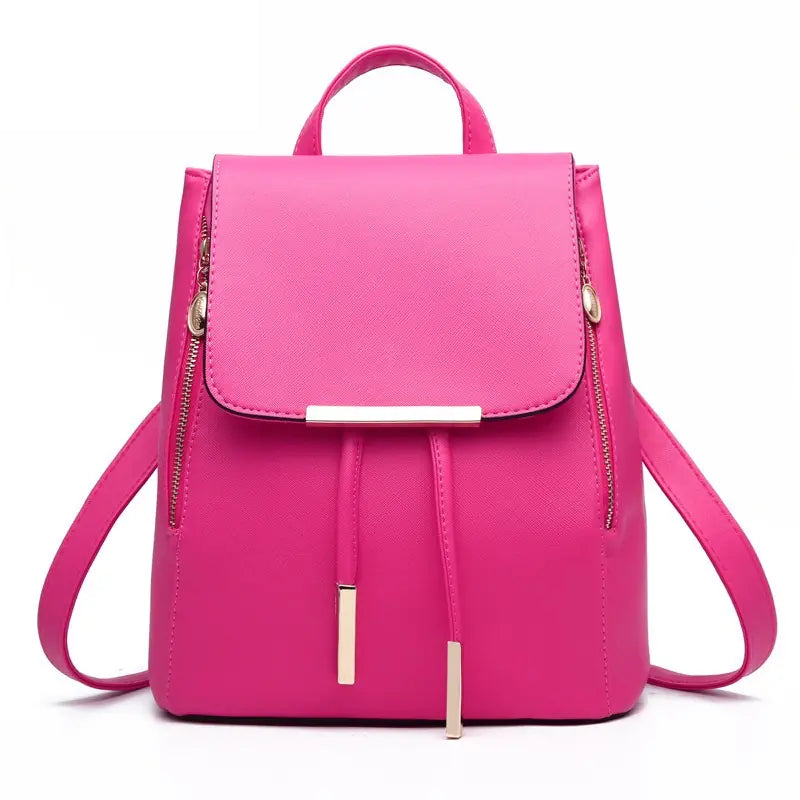High-Quality PU Leather Backpack for Girls - Large Capacity