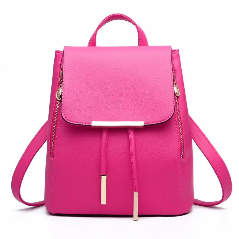 High-Quality PU Leather Backpack for Girls - Large Capacity