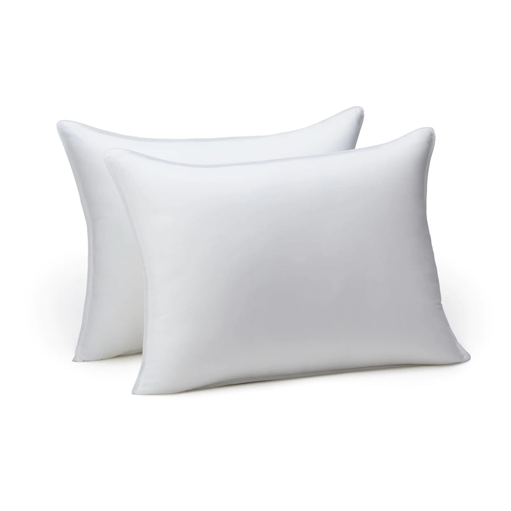 Amazon Basics Down Alternative Pillow for Back Side Sleepers Medium Density Standard Size 26" x 20" 2-Pack White
