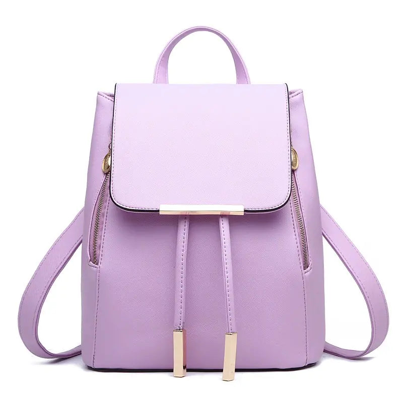 High-Quality PU Leather Backpack for Girls - Large Capacity