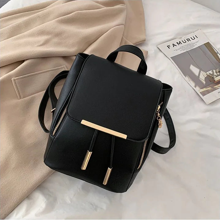 High-Quality PU Leather Backpack for Girls - Large Capacity